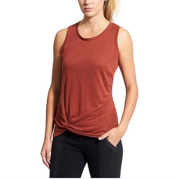 Athleta Tops - ATHLETA - burnt orange Zephyr knit tie  tank top L